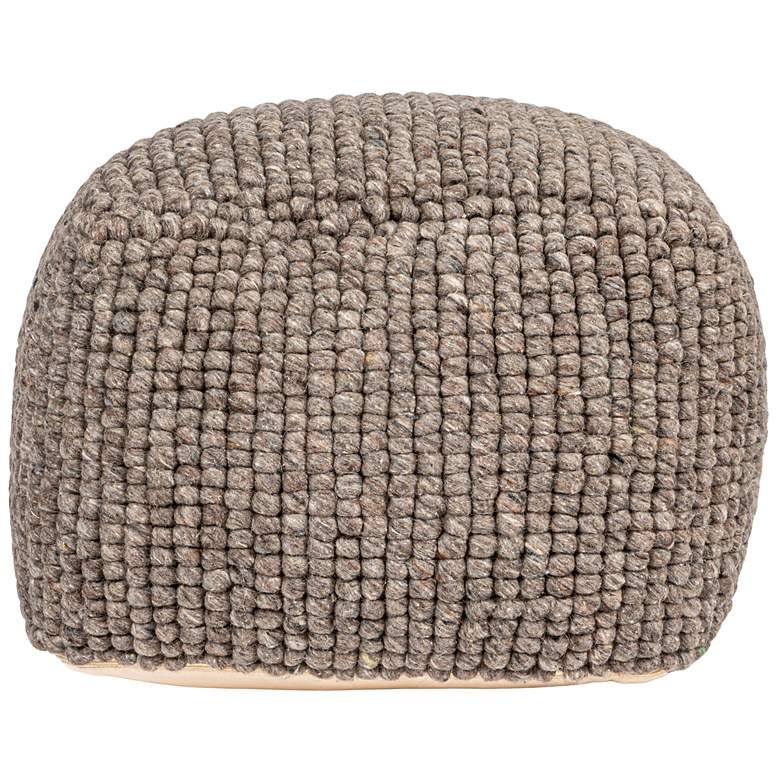 Image 5 New Zealand Wool Square Pouf, Grey more views