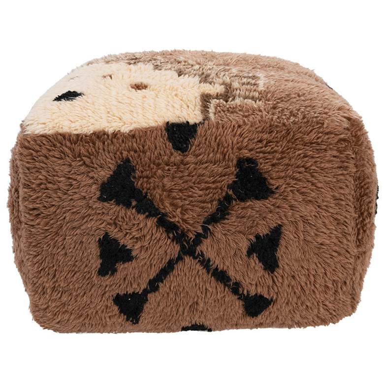 Image 1 New Zealand Wool Tufted Pouf with Geometric Design