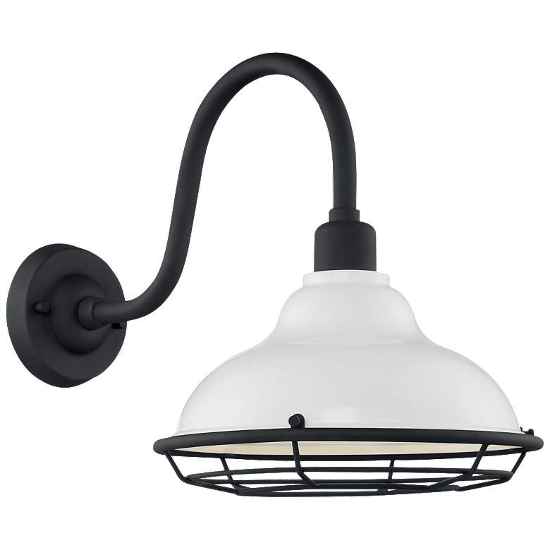 Image 1 Newbridge; 1 Light; Large Outdoor Wall Sconce; Gloss White Finish