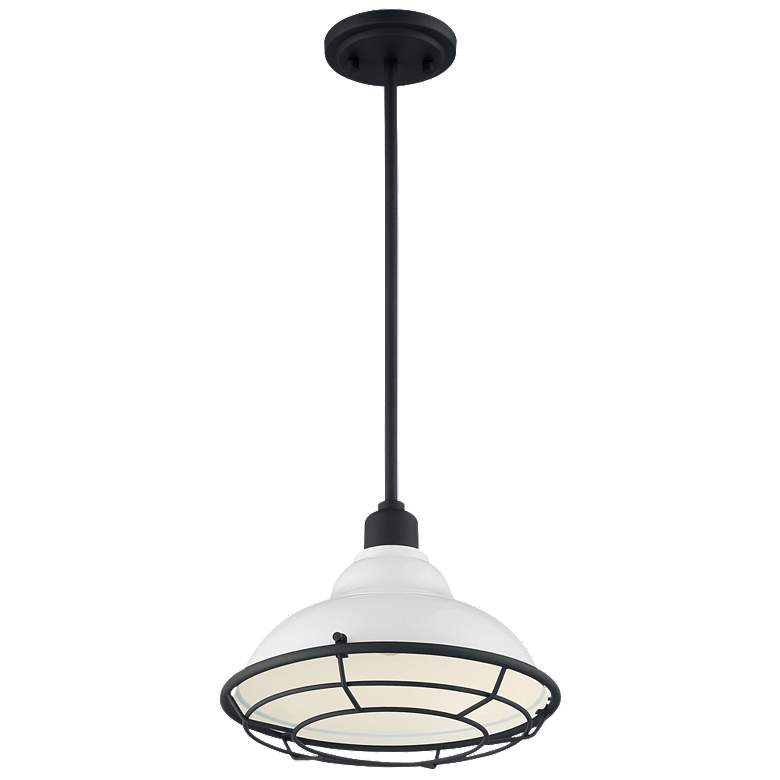 Image 1 Newbridge; 1 Light; Large Pendant Fixture; Gloss White Finish