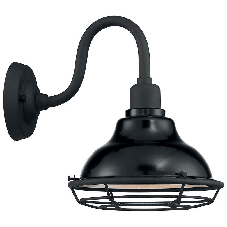 Image 3 Newbridge; 1 Light; Small Outdoor Wall Sconce; Gloss Black Finish more views