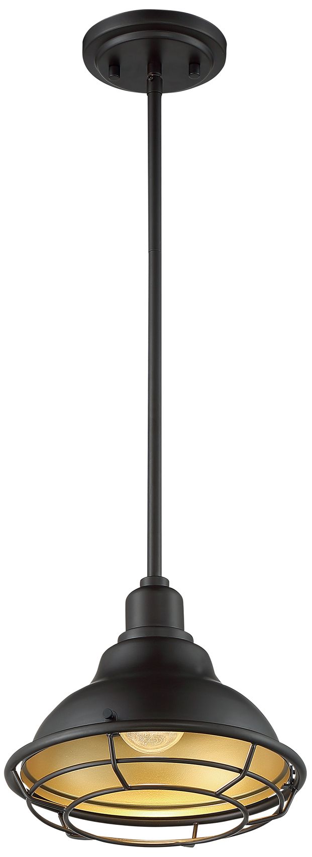 Image 2 Newbridge; 1 Light; Small Pendant; Dark Bronze Finish w/ Gold Accents more views