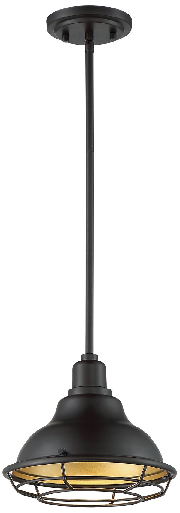 Image 5 Newbridge; 1 Light; Small Pendant; Dark Bronze Finish w/ Gold Accents more views