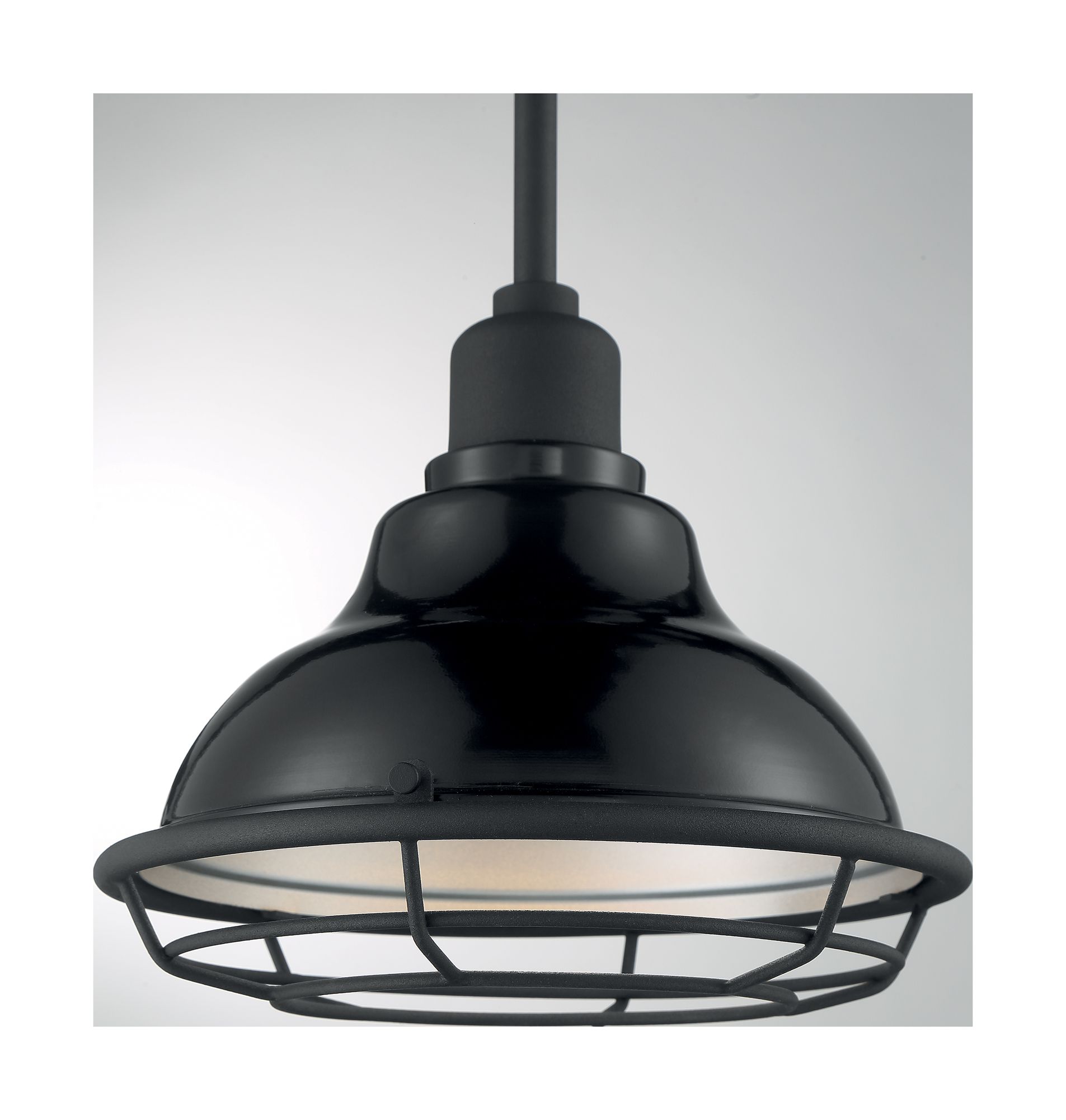 Image 3 Newbridge; 1 Light; Small Pendant; Gloss Black Finish w/ Silver more views