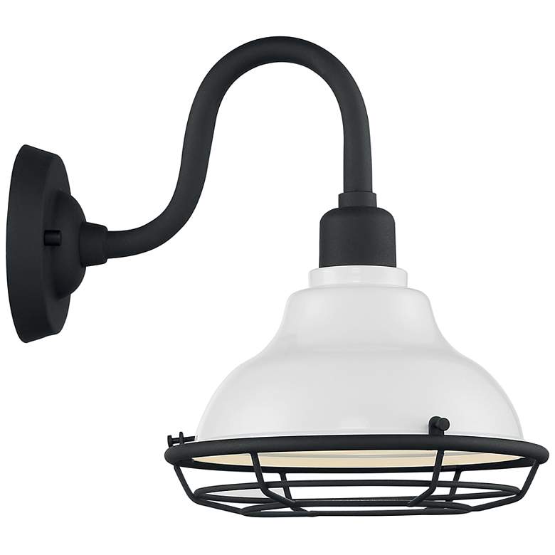 Image 4 Newbridge 12 1/2" High Black and White Outdoor Wall Light more views