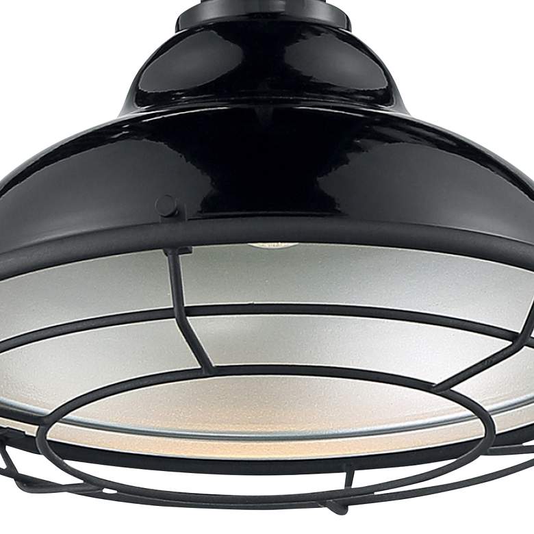 Image 2 Newbridge 12" Wide Gloss Black and Silver Mini Pendant more views