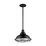 3_Newbridge 12" Wide Gloss Black and Silver Mini Pendant more views