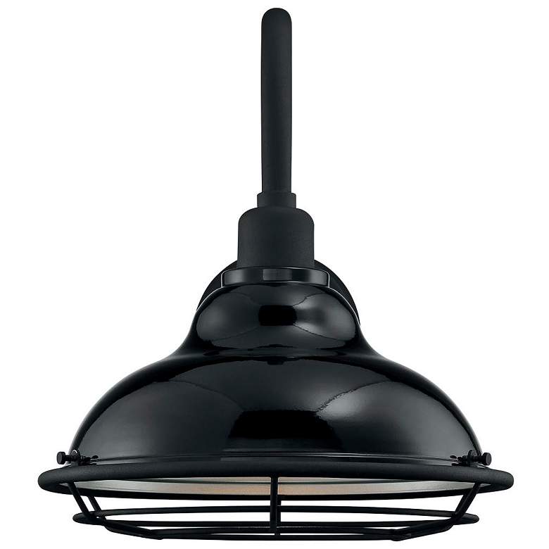 Image 4 Newbridge 14 1/4" High Gloss Black Outdoor Wall Light more views