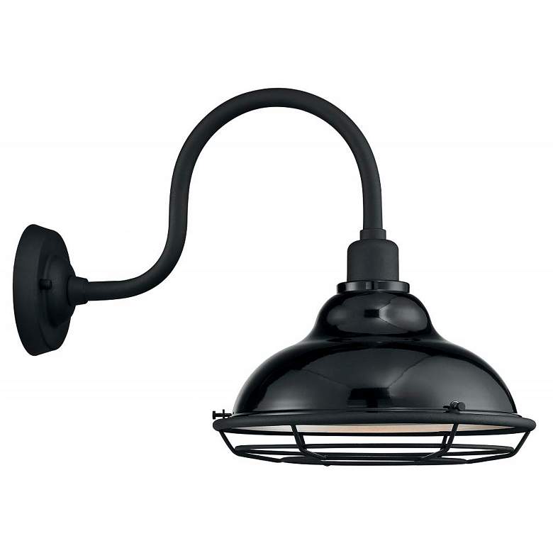 Image 5 Newbridge 14 1/4" High Gloss Black Outdoor Wall Light more views