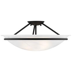 Newburgh 20" Wide Black Bowl Ceiling Light