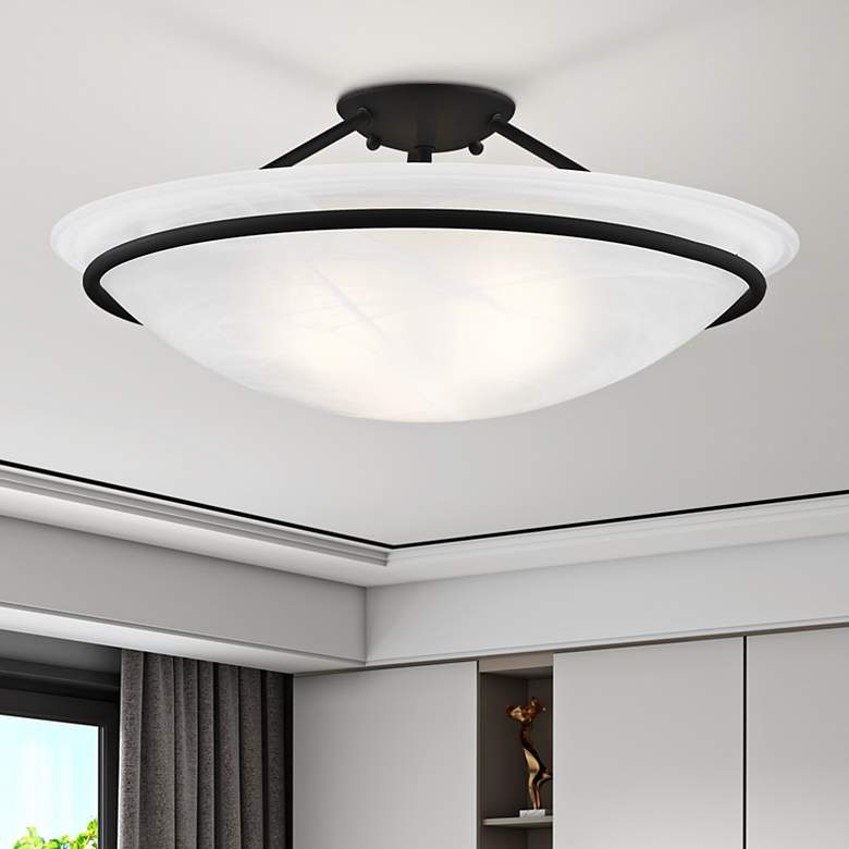 Image 2 Newburgh 20" Wide Black Bowl Ceiling Light