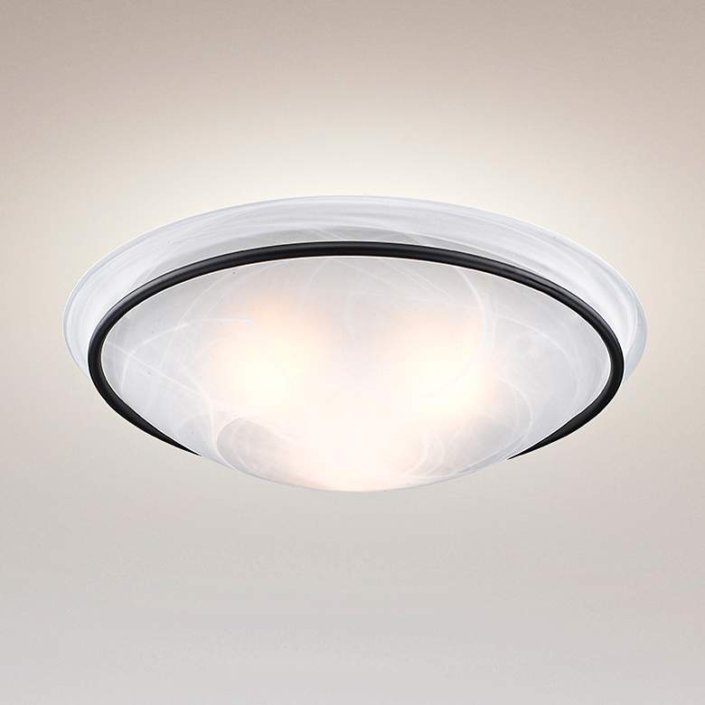 Image 2 Newburgh 20" Wide Bronze Ceiling Light with Alabaster Glass