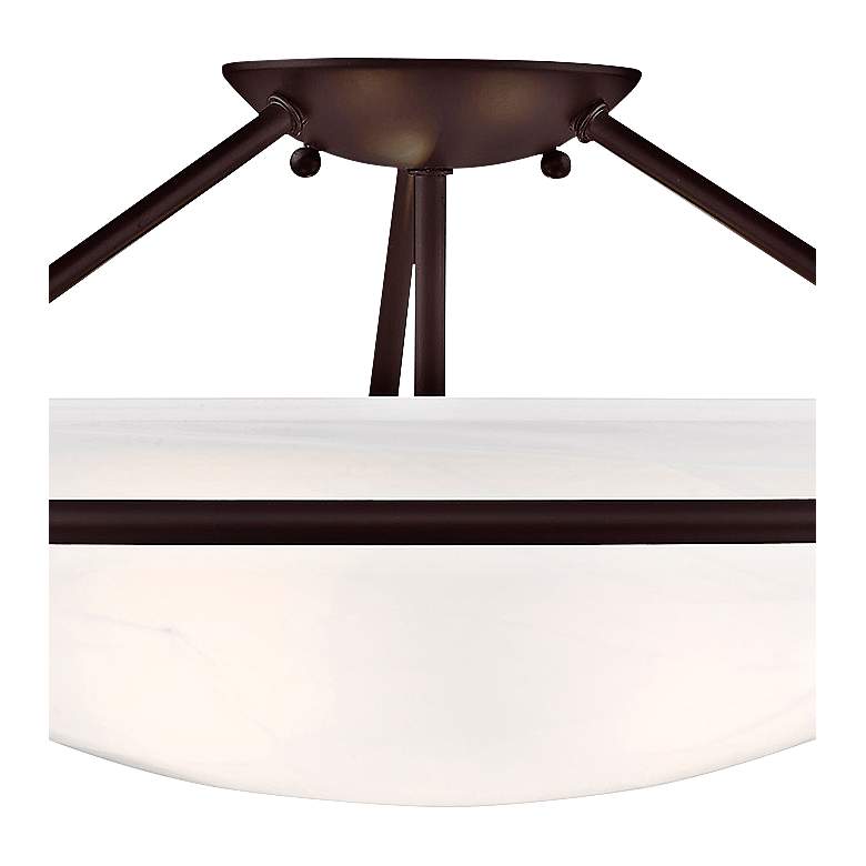 Image 4 Newburgh 20" Wide Bronze Ceiling Light with Alabaster Glass more views