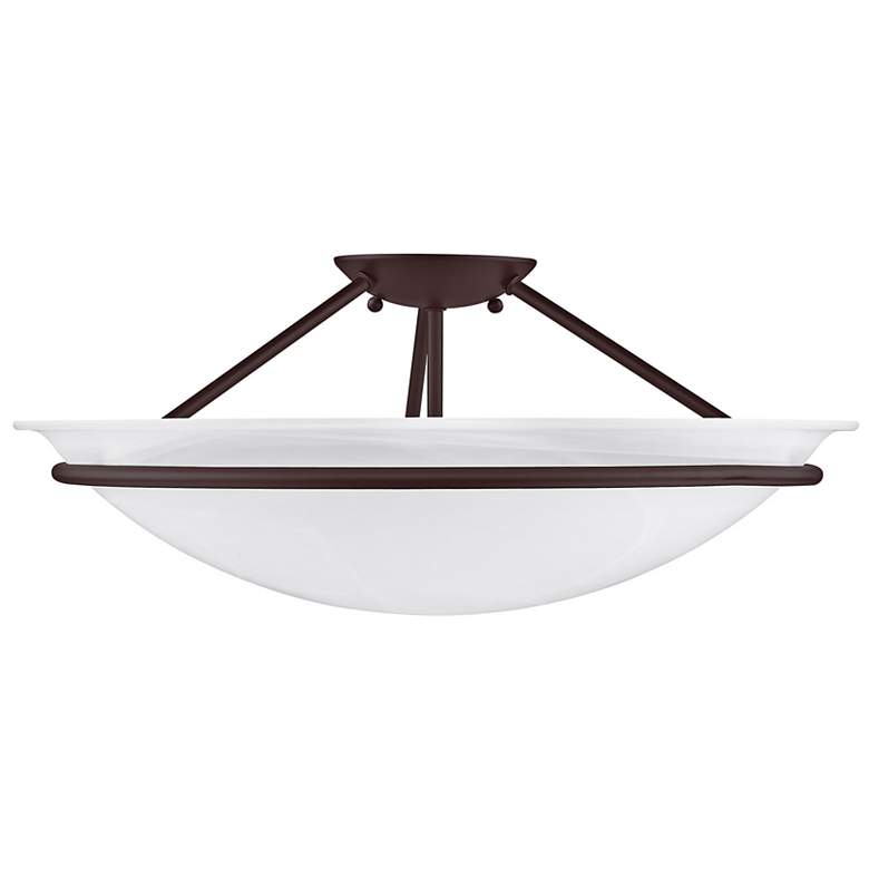 Image 5 Newburgh 20" Wide Bronze Ceiling Light with Alabaster Glass more views