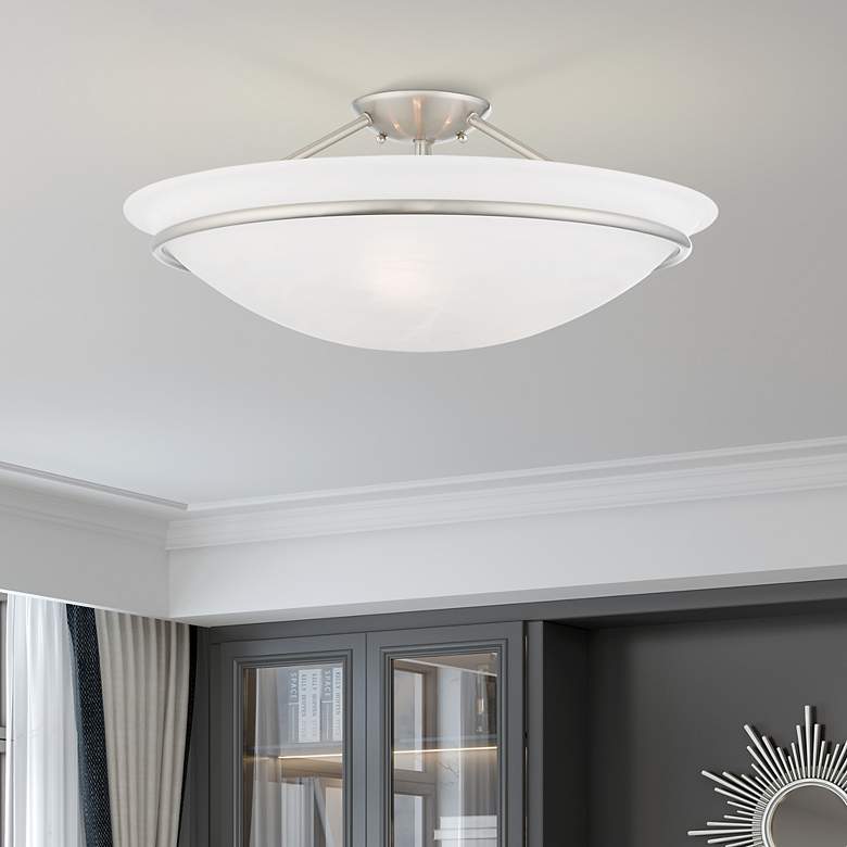 Image 7 Newburgh 3 Light Brushed Nickel Ceiling Mount more views