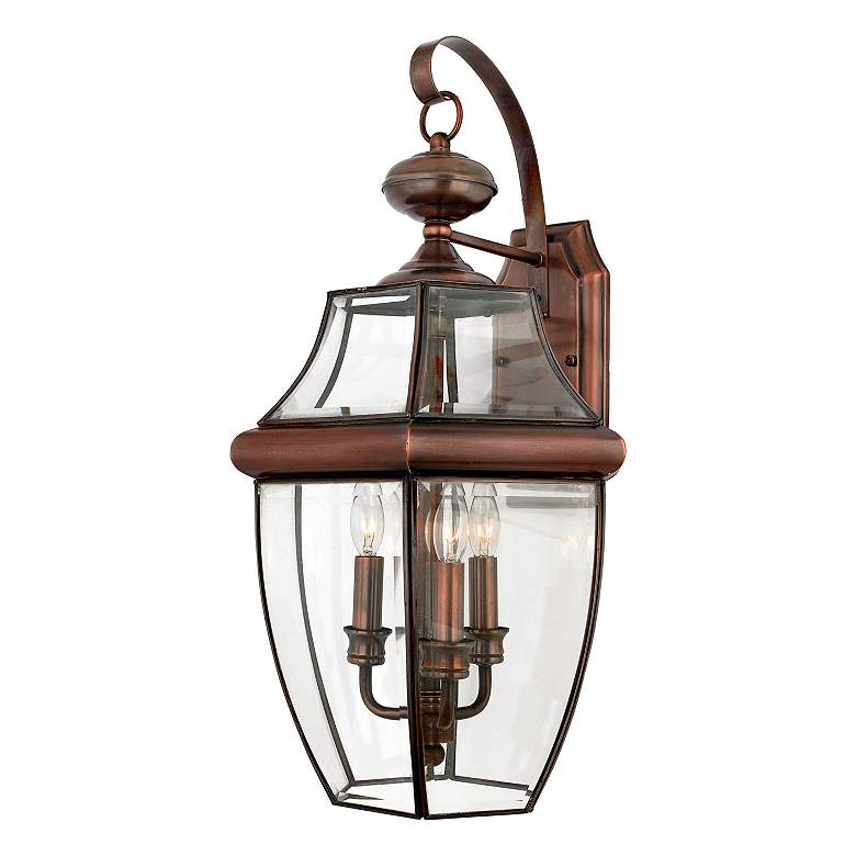 Image 1 Newbury 22 1/2" High Aged Copper 3-Light Outdoor Wall Light