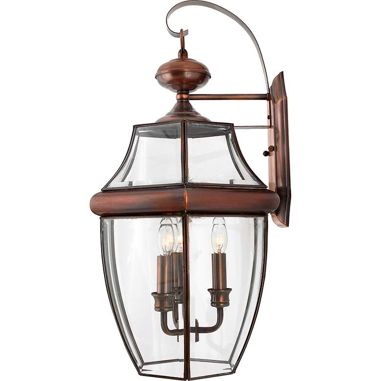 Image 2 Newbury 22 1/2" High Aged Copper 3-Light Outdoor Wall Light more views