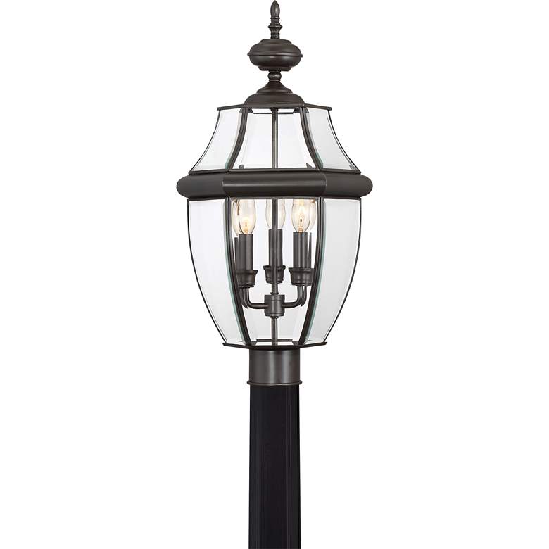 Image 1 Newbury 23" High Medici Bronze 3-Light Outdoor Post Light