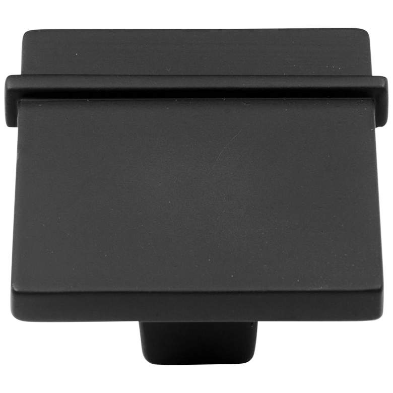 Image 1 Newbury Black Metal 1 1/4" Wide Square Cabinet Knob