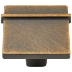 Newbury Brushed English 1 1/4" Wide Square Cabinet Knob
