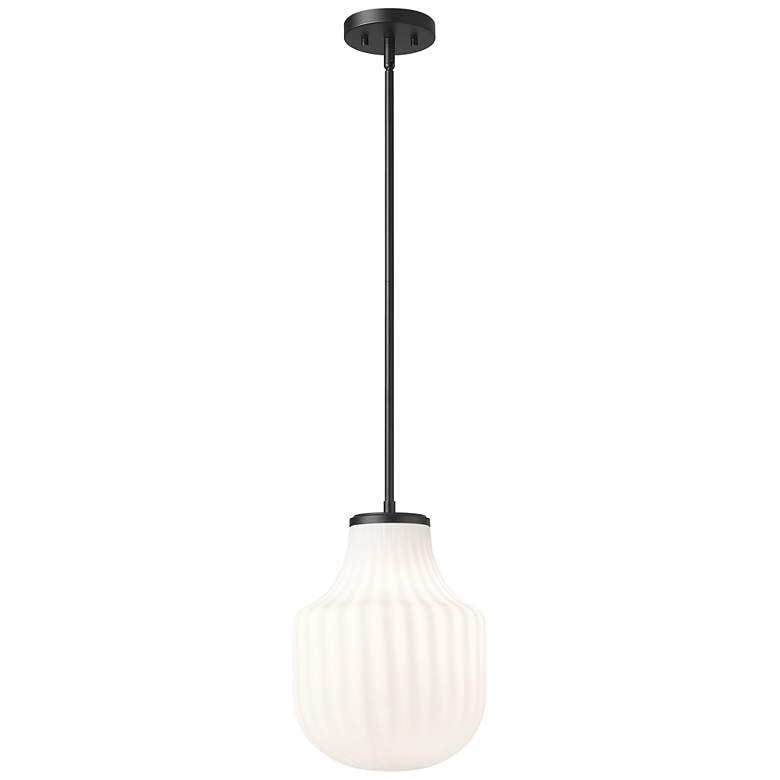 Image 1 Newbury by Z-Lite Matte Black 10 inch 1 Light Pendant