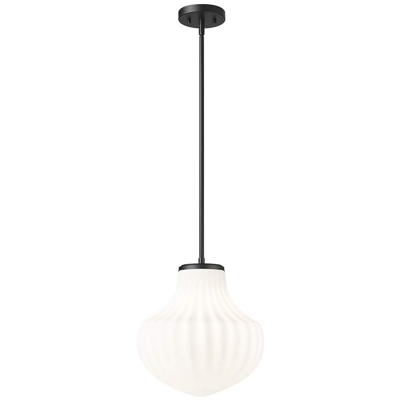 Image 1 Newbury by Z-Lite Matte Black 13 inch 1 Light Pendant