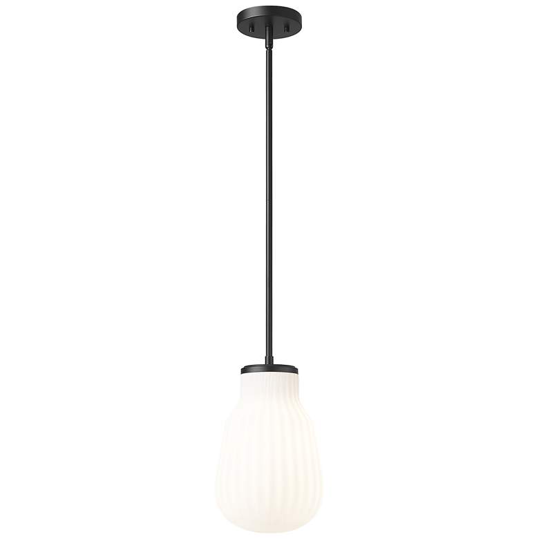 Image 1 Newbury by Z-Lite Matte Black 8 inch 1 Light Pendant