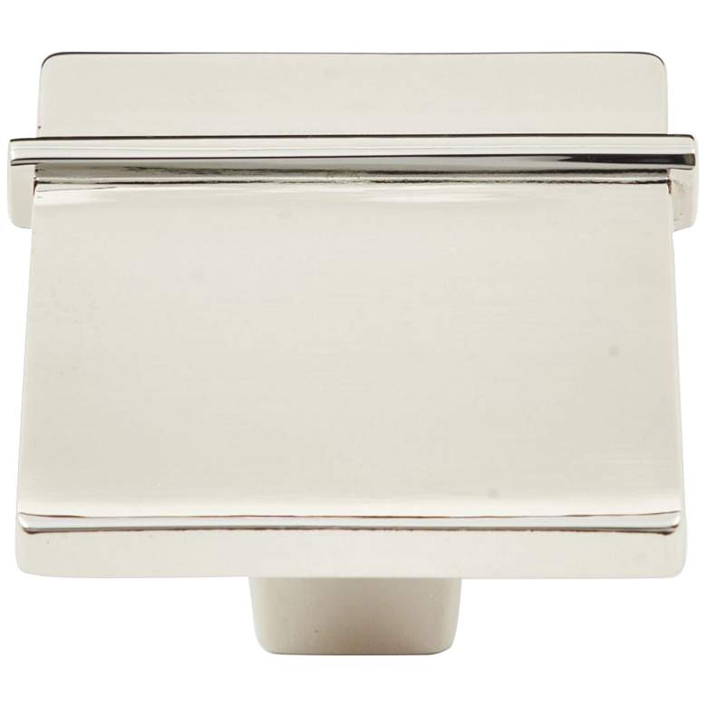 Image 2 Newbury Polished Nickel 1 1/4" Wide Square Cabinet Knob Set of 4 more views