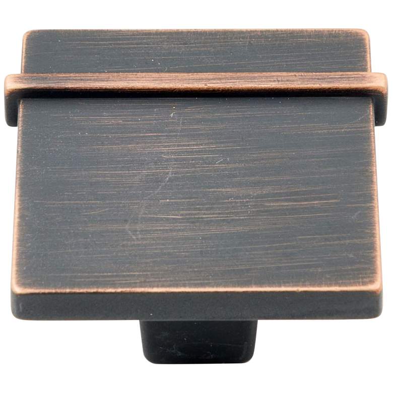 Image 1 Newbury Valencia Bronze 1 1/4" Wide Square Cabinet Knob