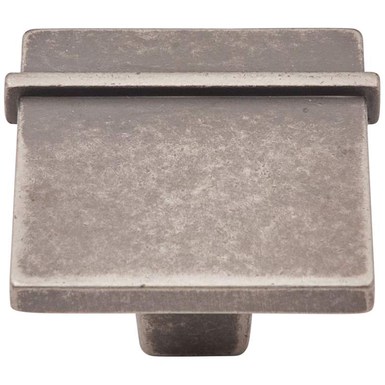 Image 1 Newbury Weathered Nickel 1 1/4" Wide Square Cabinet Knob