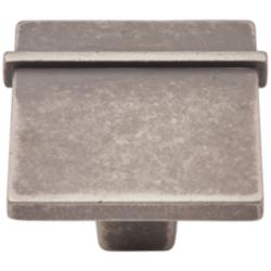 Newbury Weathered Nickel 1 1/4" Wide Square Cabinet Knob