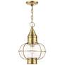 Newburyport 1 Light Antique Brass Outdoor Pendant Lantern