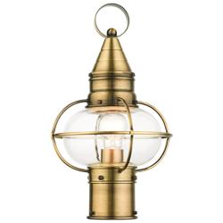 Newburyport 1 Light Antique Brass Outdoor Post Top Lantern