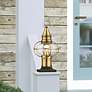 Thumbnail1 of Newburyport 1 Light Antique Brass Outdoor Post Top Lantern