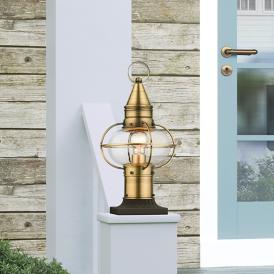 Newburyport 1 Light Antique Brass Outdoor Post Top Lantern Newburyport 1 Light Antique Brass Outdoor Post Top Lantern