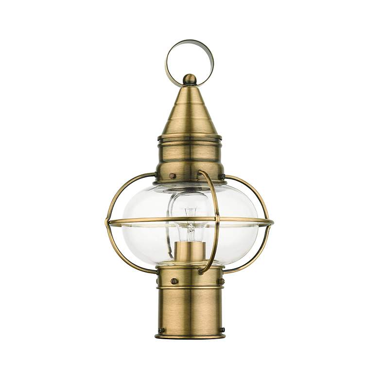 Image 4 Newburyport 1 Light Antique Brass Outdoor Post Top Lantern more views