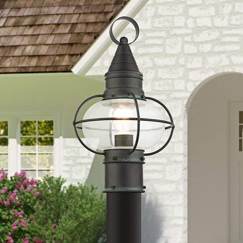 Image 2 Newburyport 1 Light Charcoal Outdoor Post Top Lantern