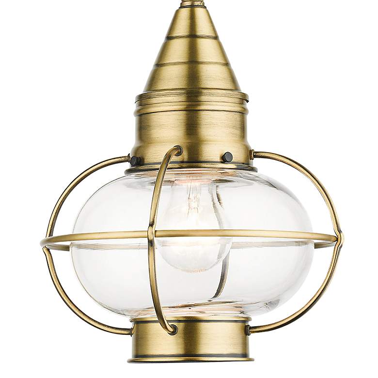 Image 4 Newburyport 11 3/4" High Antique Brass Outdoor Hanging Light more views