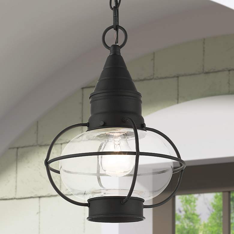 Image 2 Newburyport 11 3/4" High Black Outdoor Hanging Light