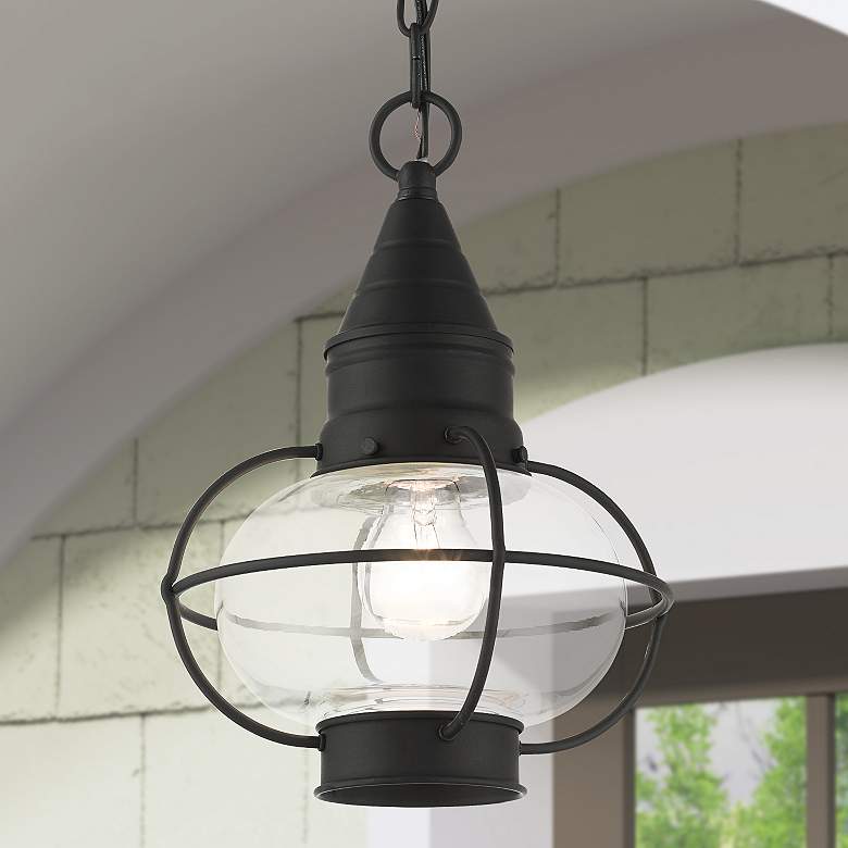 Image 2 Newburyport 11 3/4 inch High Black Outdoor Hanging Light