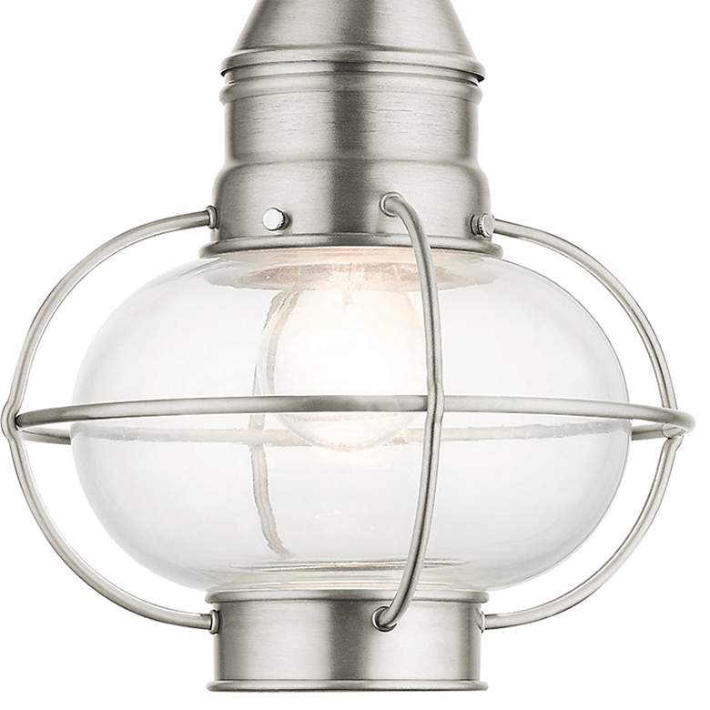 Image 4 Newburyport 11 3/4"H Brushed Nickel Outdoor Hanging Light more views