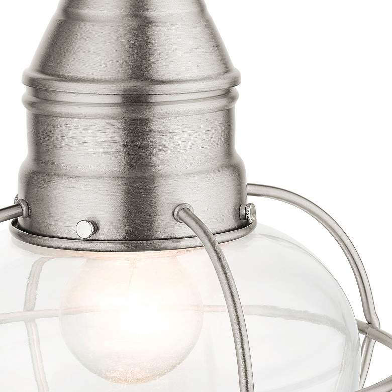 Image 6 Newburyport 11 3/4"H Brushed Nickel Outdoor Hanging Light more views