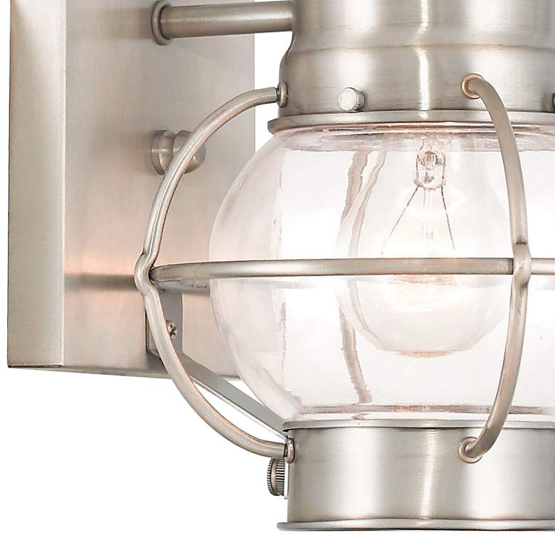 Image 2 Newburyport 13 3/4 inch High Brushed Nickel Outdoor Wall Light more views