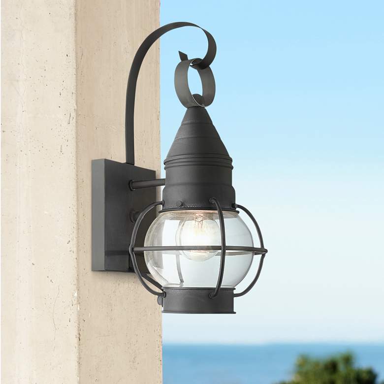 Image 1 Newburyport 13 3/4" High Charcoal Outdoor Lantern Wall Light