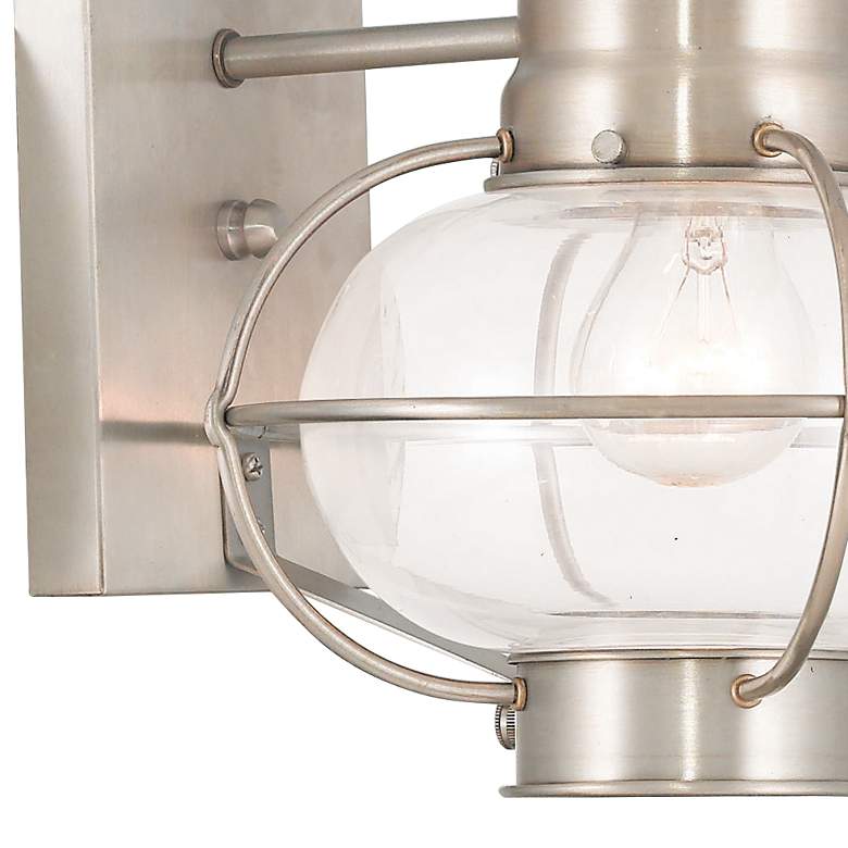 Image 3 Newburyport 14 3/4 inch High Brushed Nickel Outdoor Wall Light more views