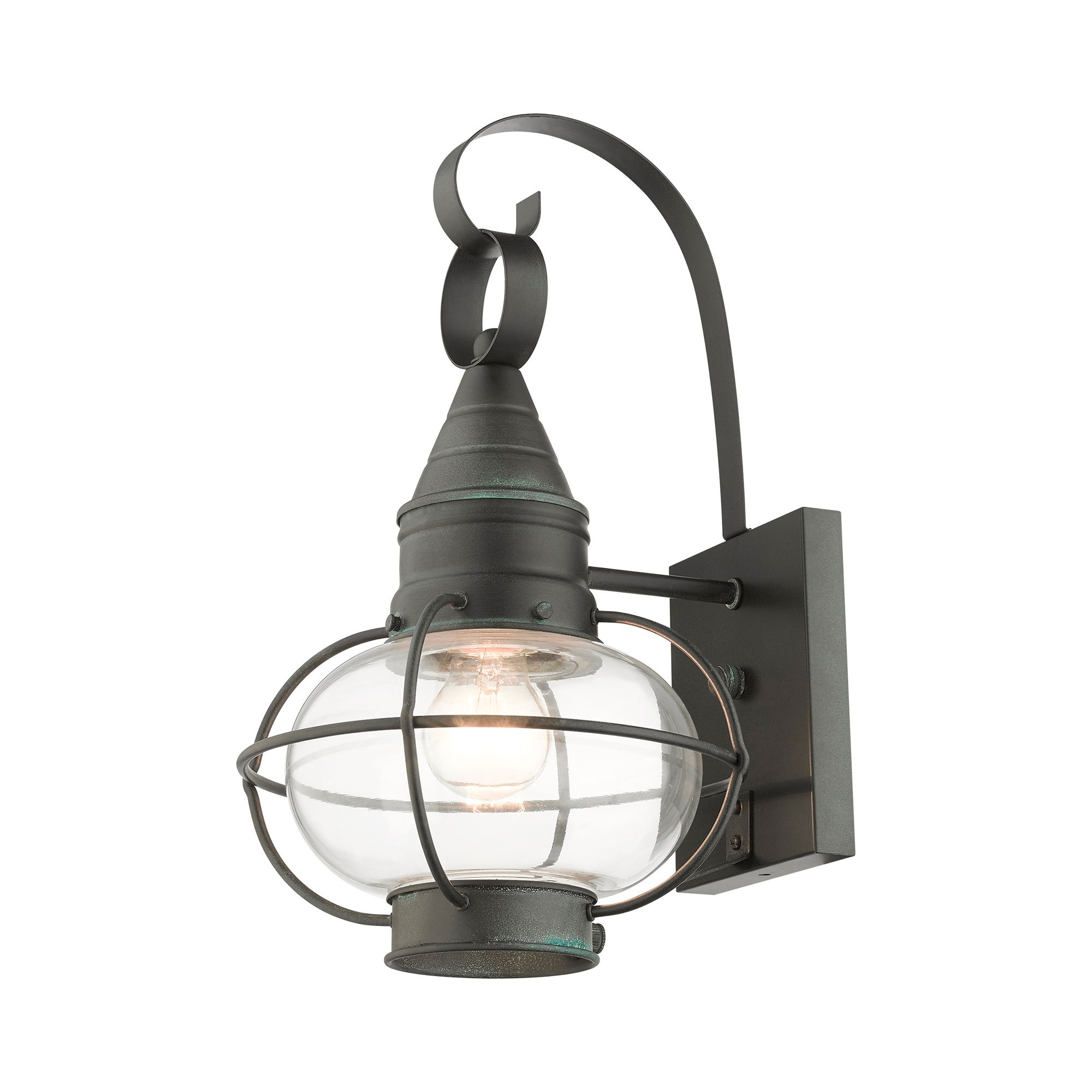 Newburyport 14 3/4" High Charcoal Outdoor Lantern Wall Light in scene