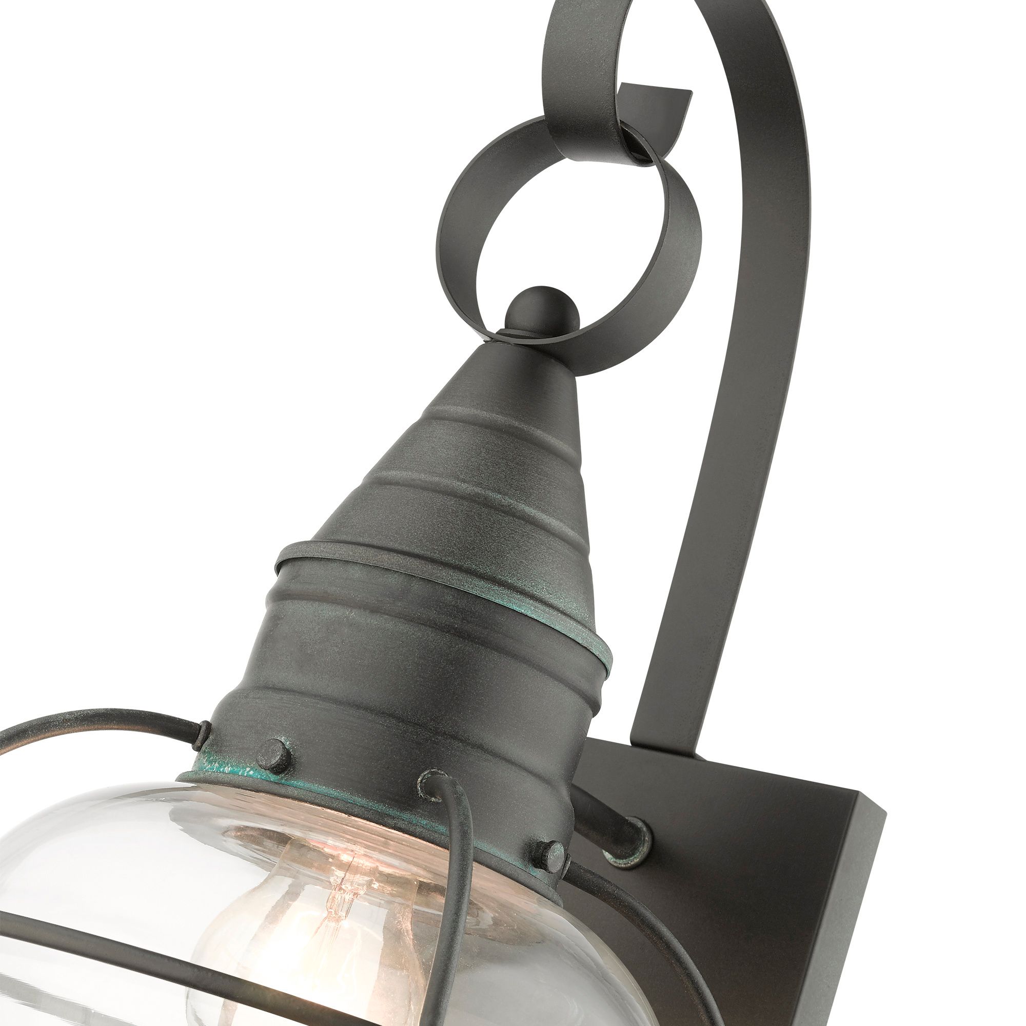 Newburyport 14 3/4" High Charcoal Outdoor Lantern Wall Light in scene