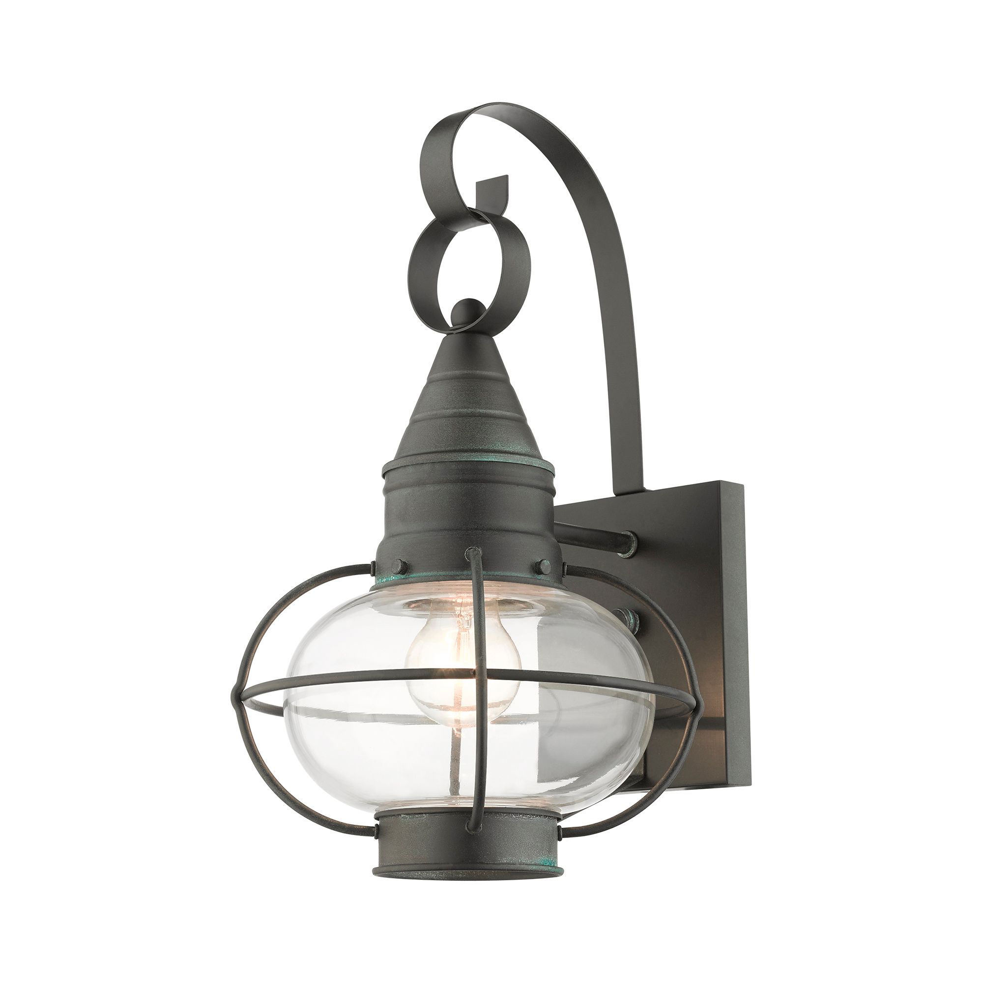 Newburyport 14 3/4" High Charcoal Outdoor Lantern Wall Light in scene