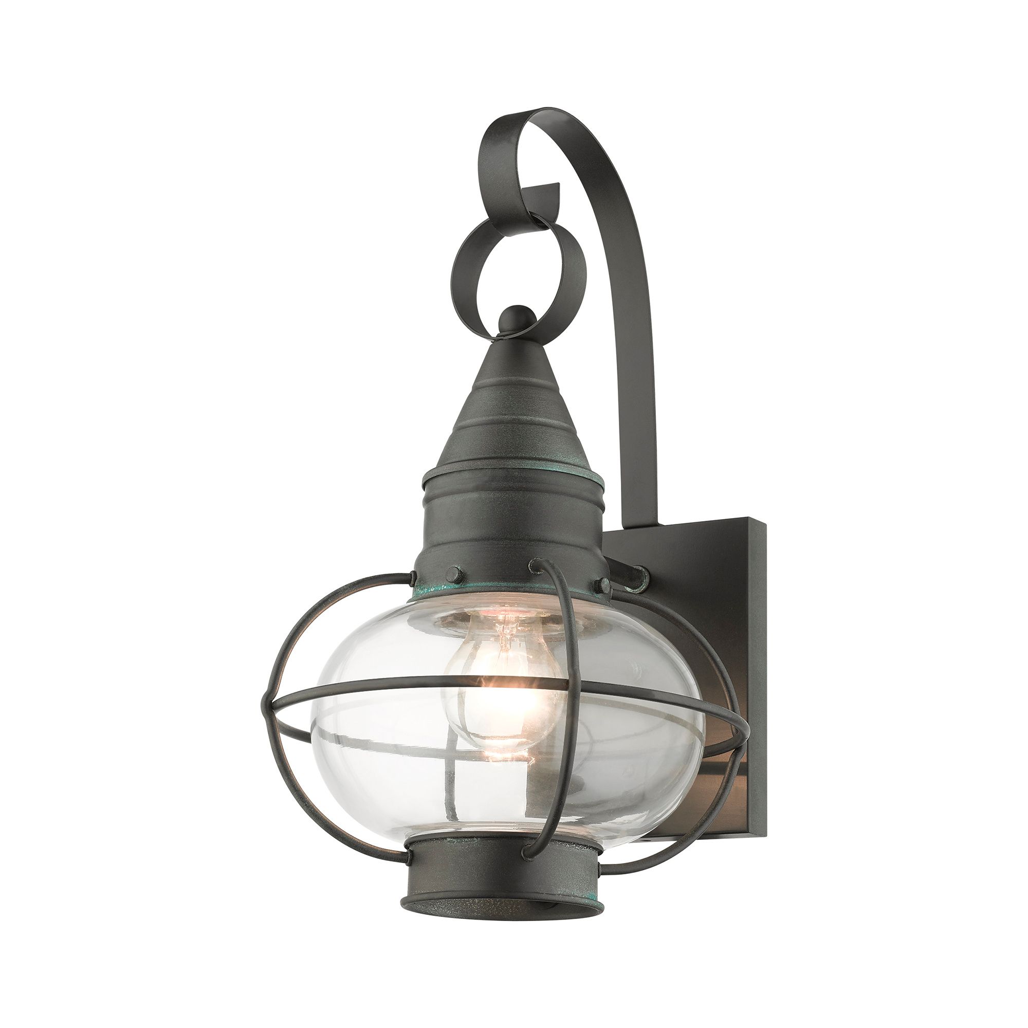 Newburyport 14 3/4" High Charcoal Outdoor Lantern Wall Light in scene