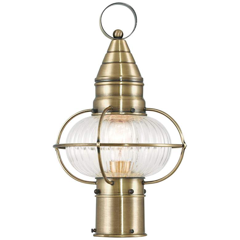Image 1 Newburyport 15" High Antique Brass Outdoor Post Light